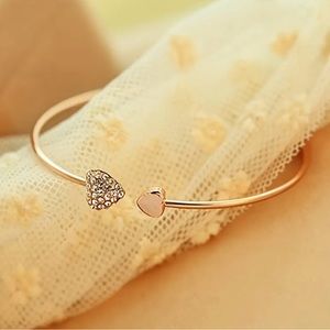 1pc Simple Style Love Heart Open Bangle Bracelet